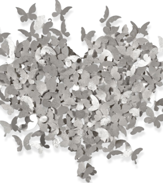My heart is all a flutter - silver - 155 x 135 cm |- Sculpture en métal découpé au laser |- Sculpture en métal découpé au laser